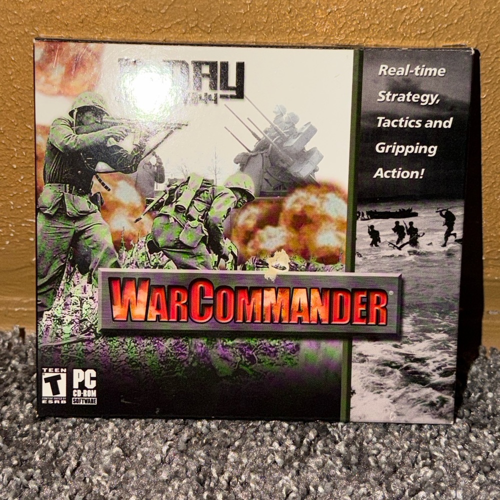 War Commander D-Day June 6,1944 PC CD-Rom Rated T For Teen Video Game 2003 Used.